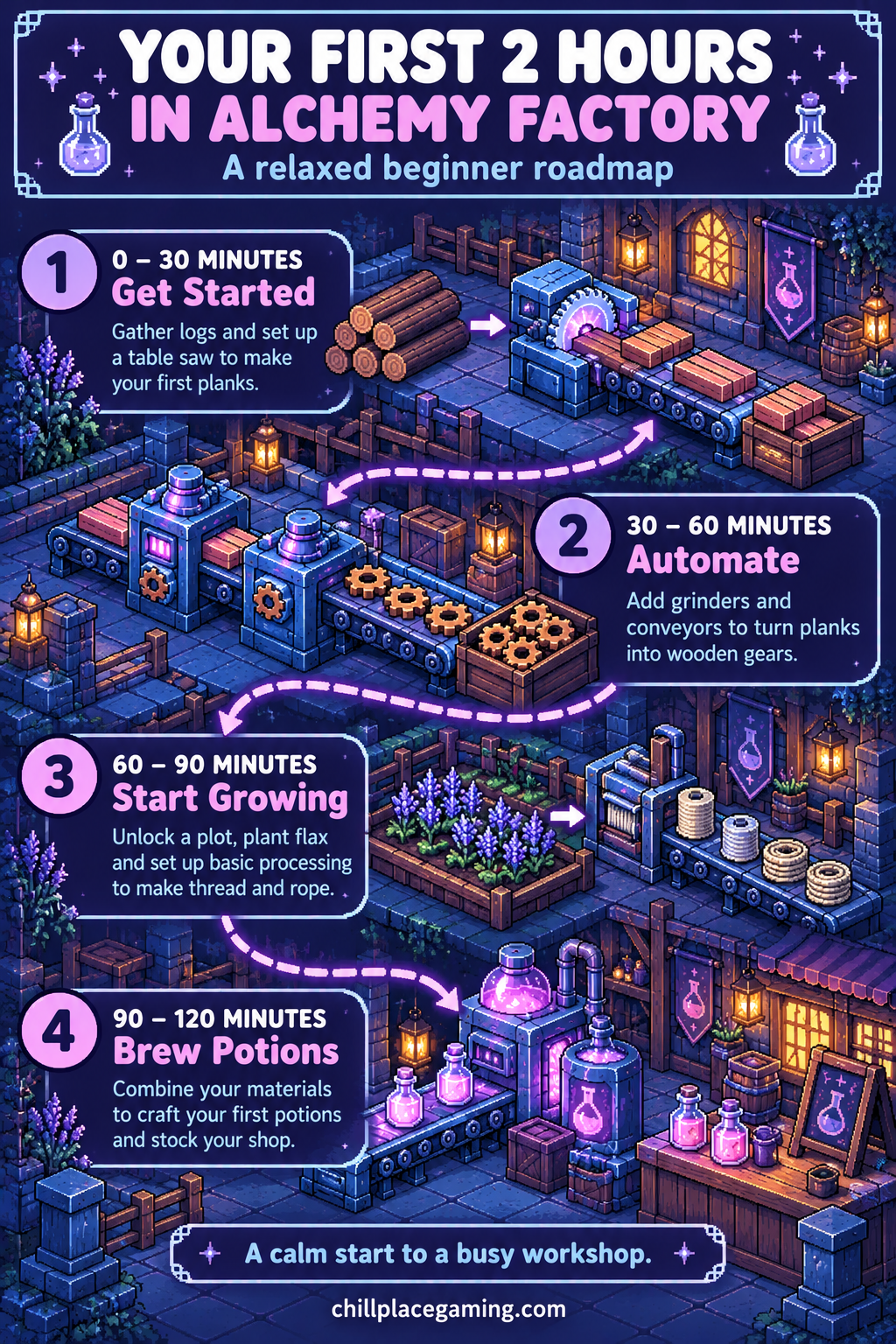 Alchemy Factory Beginner's Guide: Your First Hours, Explained - Chill ...